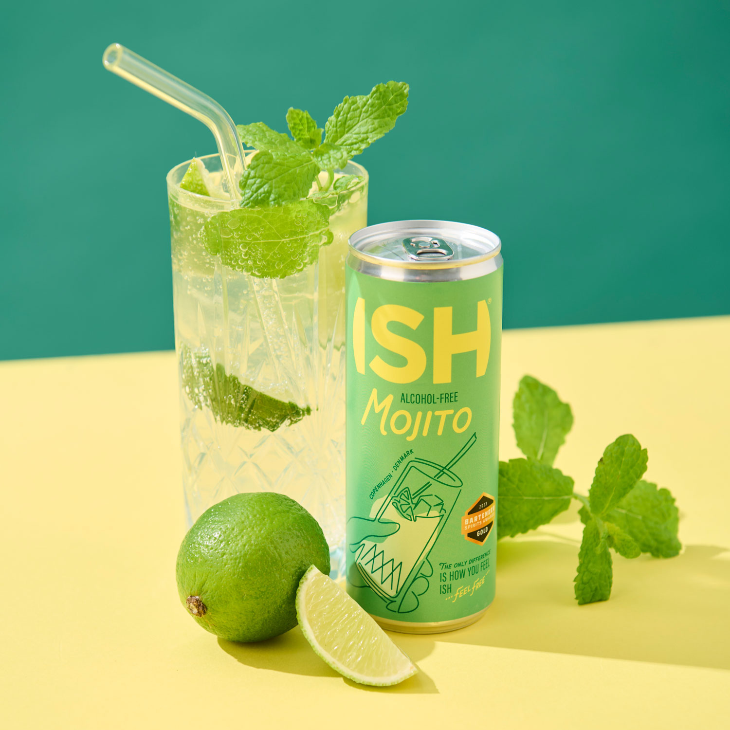 ISH Mojito 0,25 L κοκτέιλ χωρίς αλκοόλ, έτοιμο για κατανάλωση